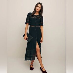 NWT • Reformation Woodson Dress, Black